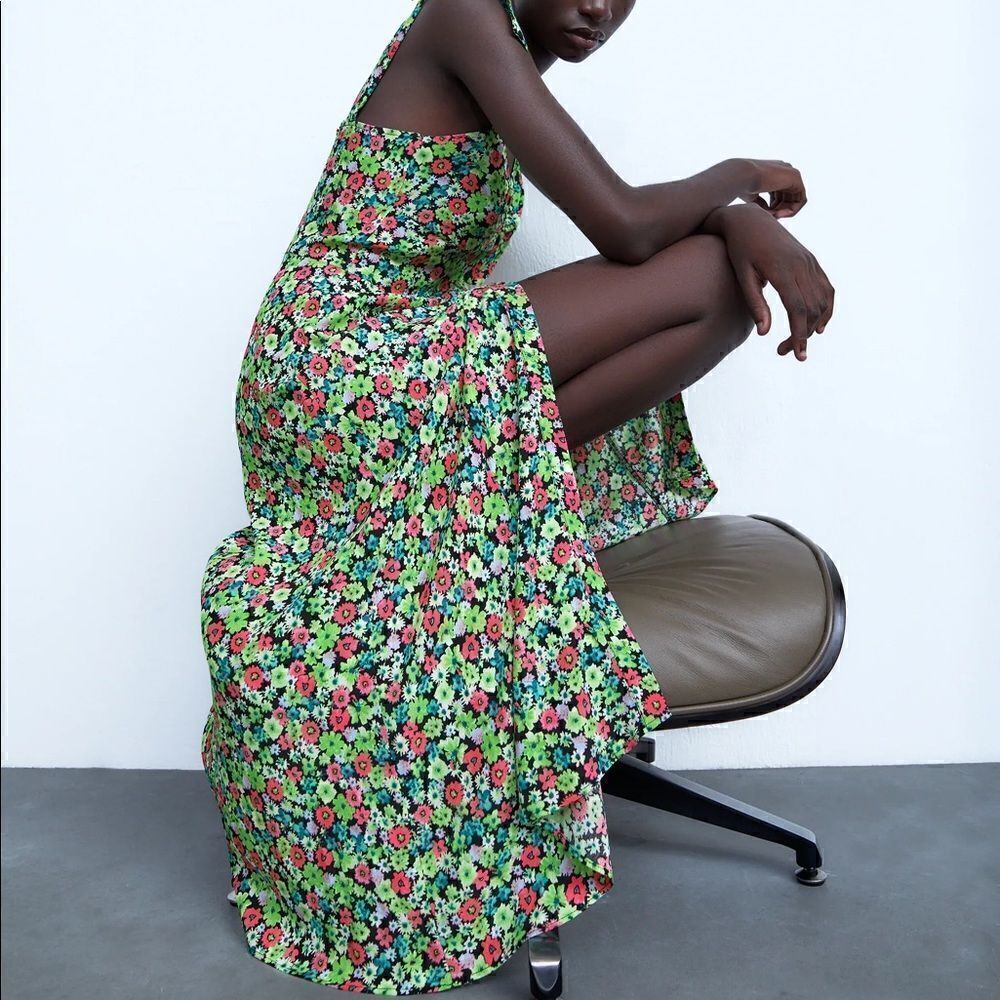 ZARA FLORAL PRINT DRESS  - Picture 7 of 9